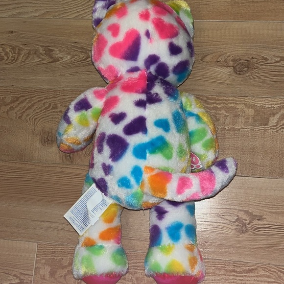 18” build a bear hearts Rainbow color CAT long tail plush stuffed animal B.A.B - Picture 3 of 3